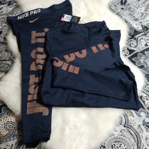 Blue ladies nike dri fit jump suit